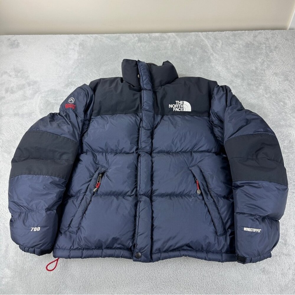 The North Face Black and Dark Blue Puffer Jacket